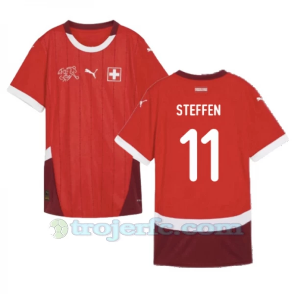 Steffen #11 Schweiz Fodboldtrøjer EM 2024 Hjemmebanetrøje Mænd
