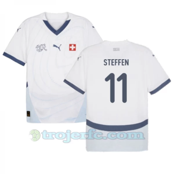 Steffen #11 Schweiz Fodboldtrøjer EM 2024 Udebanetrøje Mænd