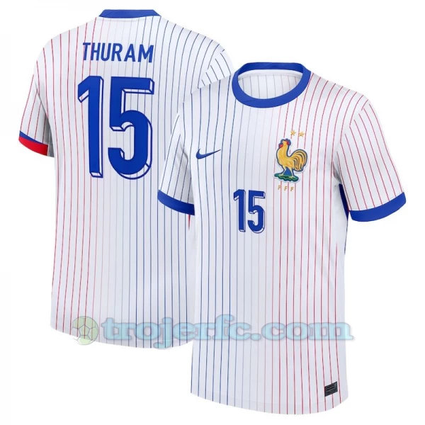 Thuram #15 Frankrig Fodboldtrøjer EM 2024 Udebanetrøje Mænd