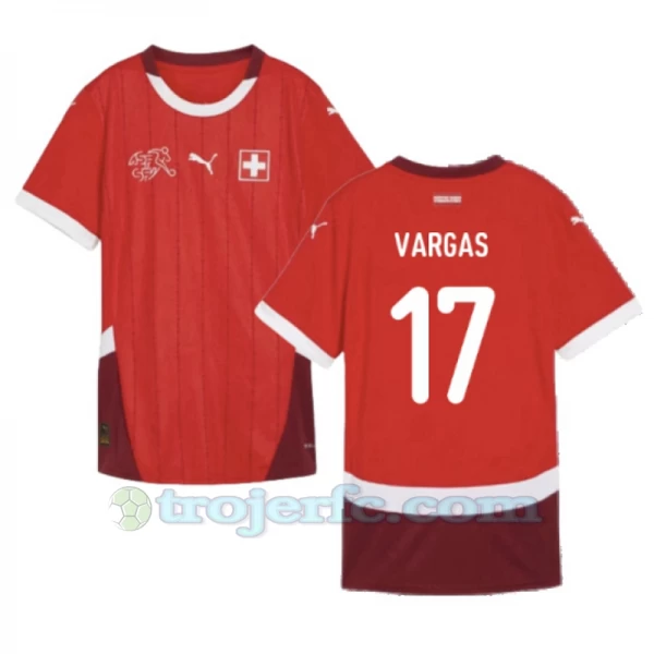 Vargas #17 Schweiz Fodboldtrøjer EM 2024 Hjemmebanetrøje Mænd