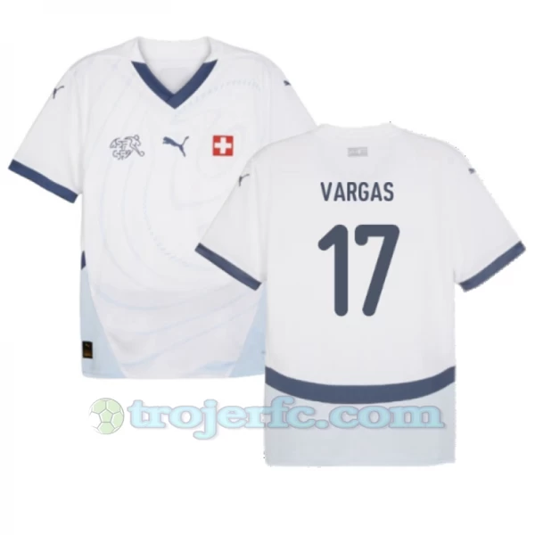 Vargas #17 Schweiz Fodboldtrøjer EM 2024 Udebanetrøje Mænd