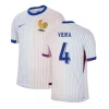 Vieira #4 Frankrig Fodboldtrøjer EM 2024 Udebanetrøje Mænd