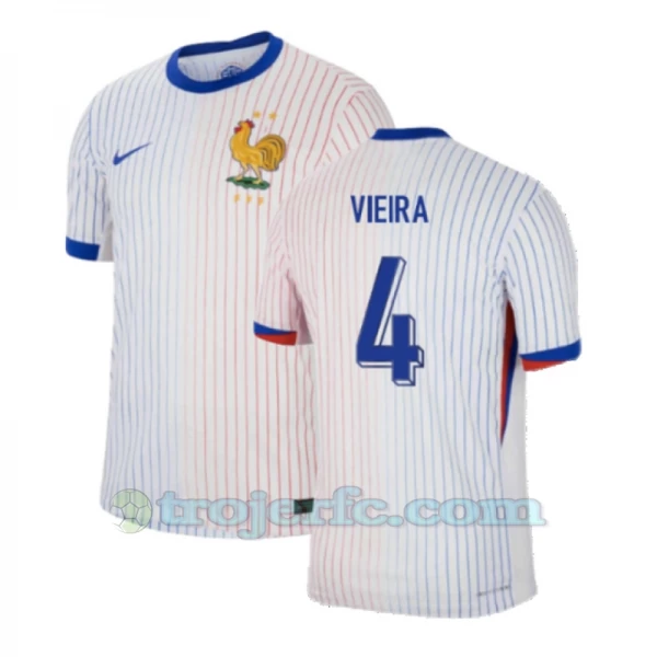 Vieira #4 Frankrig Fodboldtrøjer EM 2024 Udebanetrøje Mænd