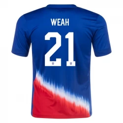 Weah #21 USA Fodboldtrøjer Copa America 2024 Udebanetrøje Mænd