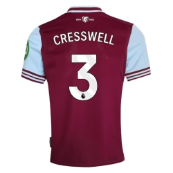 West Ham United Cresswell #3 Fodboldtrøjer 2024-25 Hjemmebanetrøje Mænd