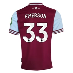 West Ham United Emerson #33 Fodboldtrøjer 2024-25 Hjemmebanetrøje Mænd