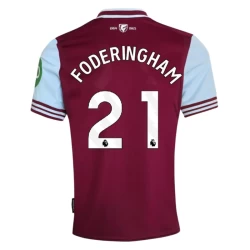 West Ham United Foderingham #21 Fodboldtrøjer 2024-25 Hjemmebanetrøje Mænd