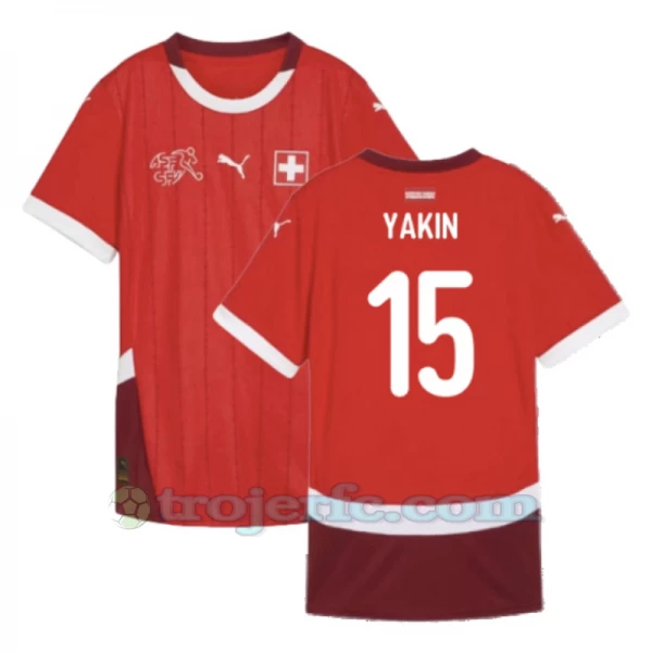 Yakin #15 Schweiz Fodboldtrøjer EM 2024 Hjemmebanetrøje Mænd