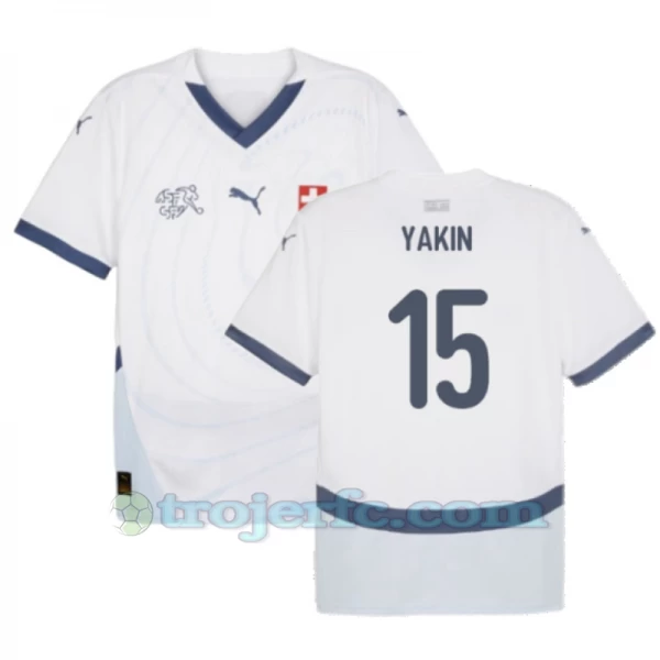 Yakin #15 Schweiz Fodboldtrøjer EM 2024 Udebanetrøje Mænd