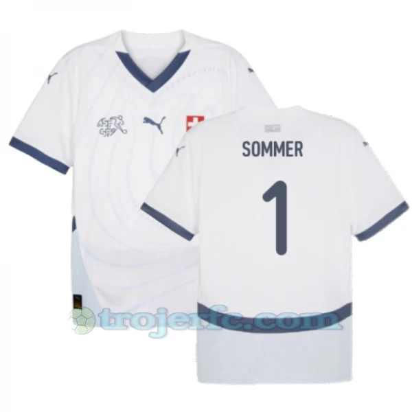 Yann Sommer #1 Schweiz Fodboldtrøjer EM 2024 Udebanetrøje Mænd