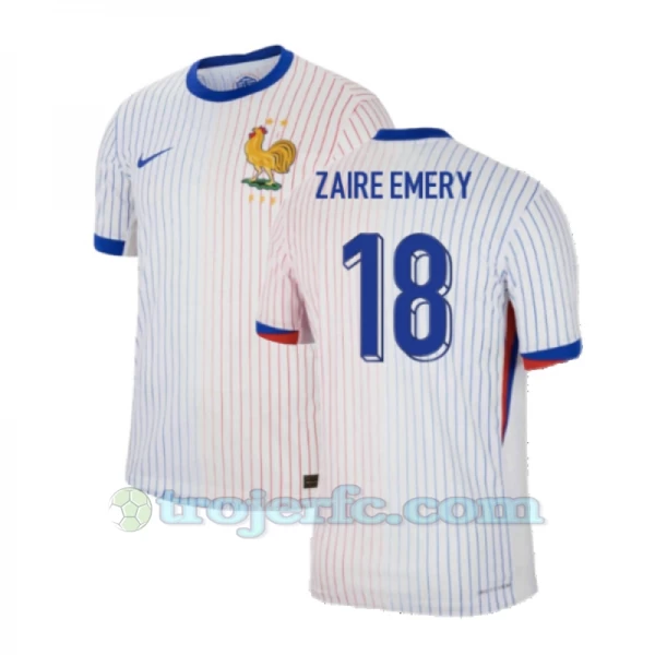 Zaire Emery #18 Frankrig Fodboldtrøjer EM 2024 Udebanetrøje Mænd