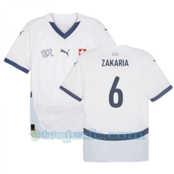 Zakaria #6 Schweiz Fodboldtrøjer EM 2024 Udebanetrøje Mænd